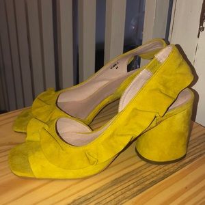 Anthropologie Yellow Block Heels
